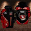 San Francisco 49Ers Zip Hoodie 3D