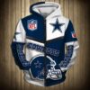 Dallas Cowboys 2 Zip Hoodie 3D
