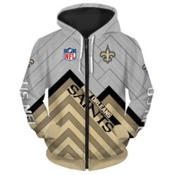 New Orleans Saints 2 Zip Hoodie 3D