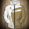 New Orleans Saints 4 Zip Hoodie 3D