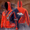 Denver Broncos Zip Hoodie 3D