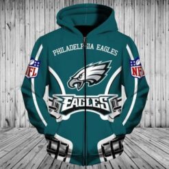 Philadelphia Eagles 2 Zip Hoodie 3D