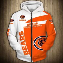 Chicago Bears Zip Hoodie 3D