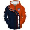 Chicago Bears 1 Zip Hoodie 3D