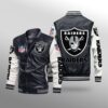 Las Vegas Raiders Leather Baseball Jacket