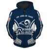 Los Angeles Rams Zip Hoodie 3D