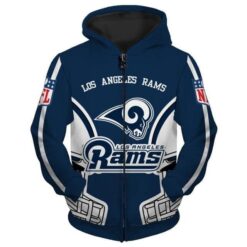 Los Angeles Rams Zip Hoodie 3D