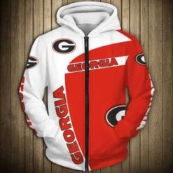 Georgia Bulldogs Zip Hoodie 3D