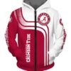 Alabama Crimson Tide Zip Hoodie 3D
