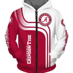Alabama Crimson Tide Zip Hoodie 3D