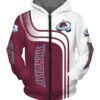 Colorado Avalanche 3 Zip Hoodie 3D