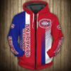 Montreal Canadiens 3 Zip Hoodie 3D