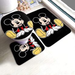 Mickey Mouse Bathroom Shower Curtain Bath Mat Set