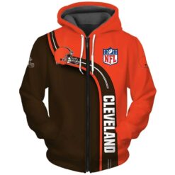 Cleveland Browns 3 Zip Hoodie 3D