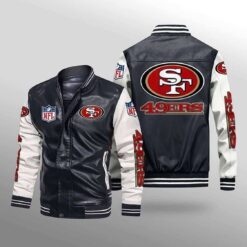 San Francisco 49Ers 1G Leather Baseball Jacket