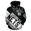 Booklyn Nets Zip Hoodie 3D