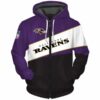 Baltimore Ravens Zip Hoodie 3D