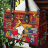 Snoopy Books Leather Handbag