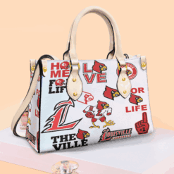 Louisville Cardinals 2G White Leather Handbag