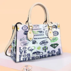 Seattle Seahawks White Leather Handbag 2