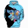 Stitch Love Zip Hoodie 3D