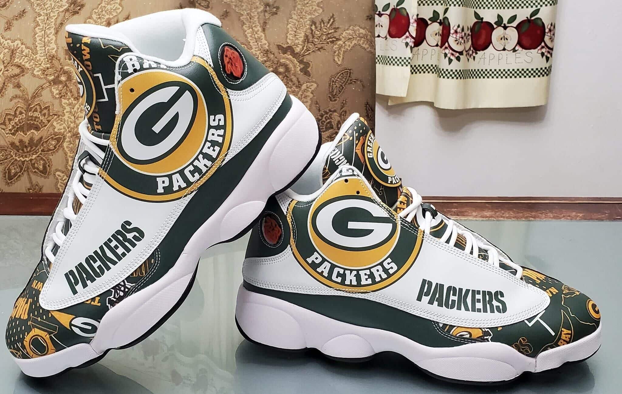 Green Bay Packers Jordan 13 Shoes 1 Green Bay Packers Jordan 13 Shoes
