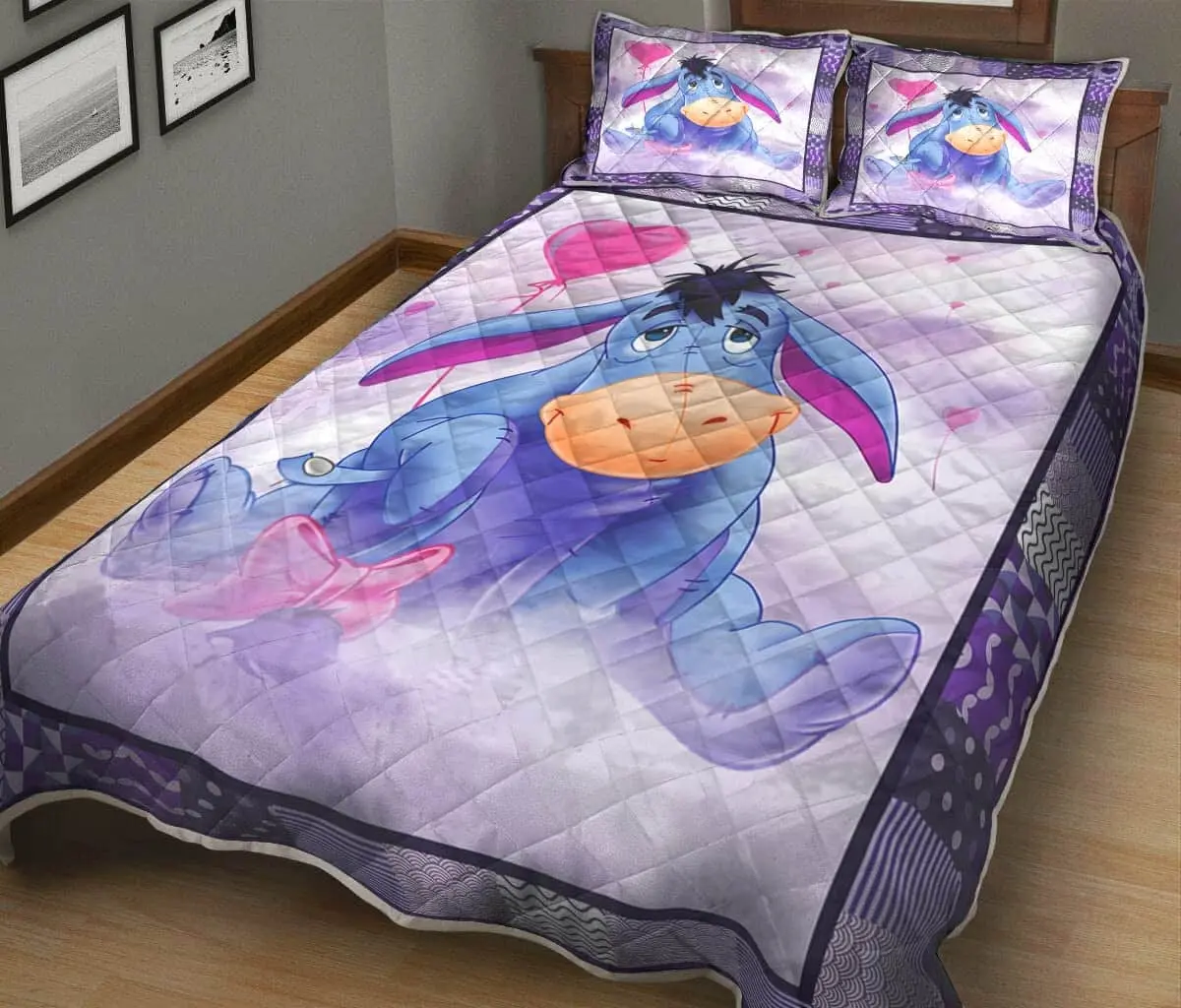 Eeyore Cute Love Quilt Bedding Set