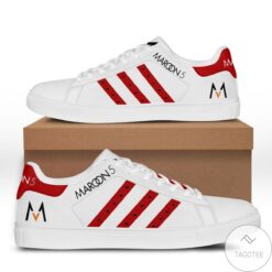 Maroon 5 Red White Stan Smith Shoes