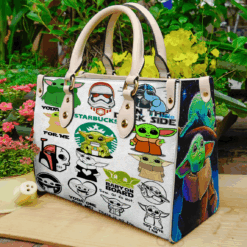 Baby Yoda Lover 2 Leather Handbag