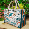 Miami Dolphins A 1 Leather Handbag