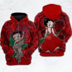 Betty Boop Love Zip Hoodie 3D