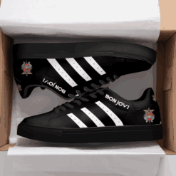 Bon Jovi Black Stan Smith Shoes