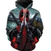 Deadpool Zip Hoodie 3D