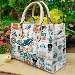 Miami Dolphins 3 Leather Handbag