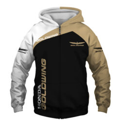 Gold Wing Love Zip Hoodie 3D