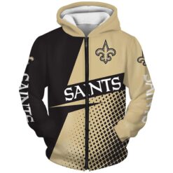 New Orleans Saints Zip Hoodie 3D
