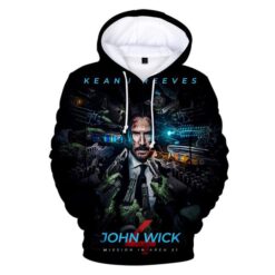 John Wick Zip Hoodie 3D