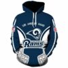 Los Angeles Rams Zip Hoodie 3D