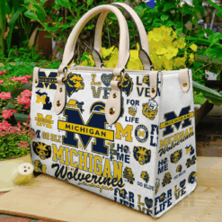 Michigan Wolverines Lover Leather Handbag
