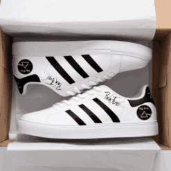 Pink Floyd Black Stan Smith Shoes