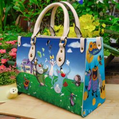 Oggy And The Cockroaches Hand Leather Handbag