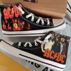 Acdc Band High Top Shoes 01