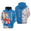 Alice In Wonderland Zip Hoodie 3D