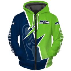 Seattle Seahawks Hoodie Zip 3D