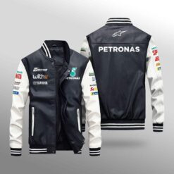 Mercedes-amg Petronas Leather Baseball Jacket