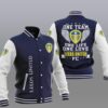 Leeds United Blue Baseball Jacket