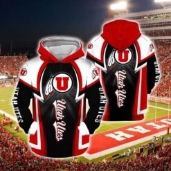 Utah Utes Zip Hoodie 3D