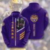 Lsu Tigers Zip Hoodie 3D